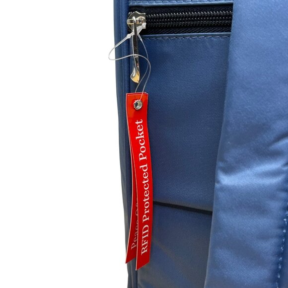 Samantha Brown Unisex Navy Nylon With RFID Protected Pocket Travel Backpack Sz L - Picture 4 of 15